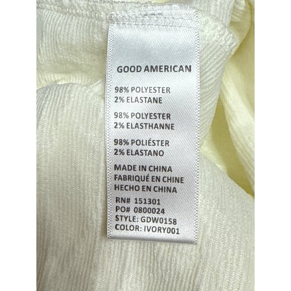NEW Good American Women's Skirt Scrunchie Maxi Skirt Ivory 90s Pull On Size 0 - Picture 10 of 11